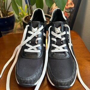 Michael Kors Men's Black Sneakers with White Accents